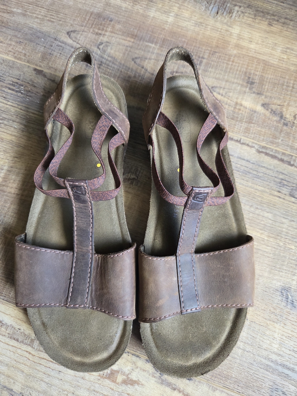 Women's Brown Leather Slingback Sandals Size 8